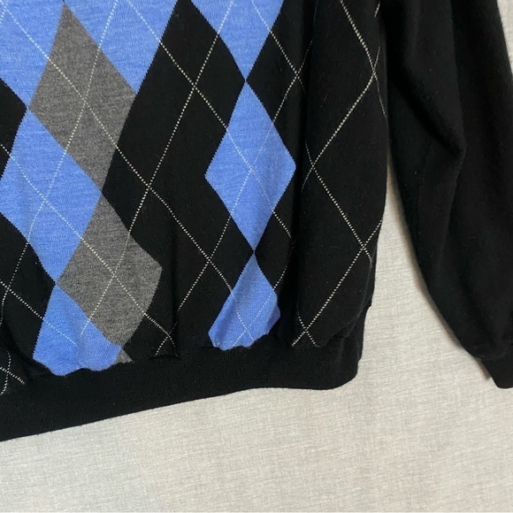 Walter Hagen Wool Argyle Sweater Half Zip Sz Medium Fully Lined - Picture 4 of 12